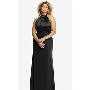 AFTER SIX Halter Neck Charmeuse & Crepe Gown Black Size 16. NWT. $248